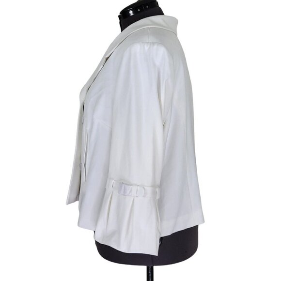 The Limited Blazer Size 24W Open Front Pleated Cuffs Marshmallow Color Buttons - Picture 2 of 13